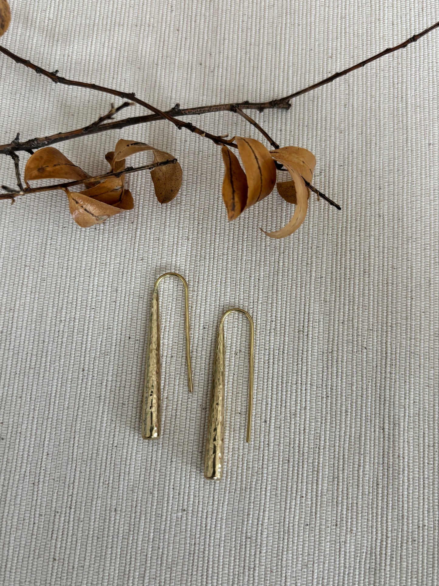 Mwanga Hammered Brass Earrings