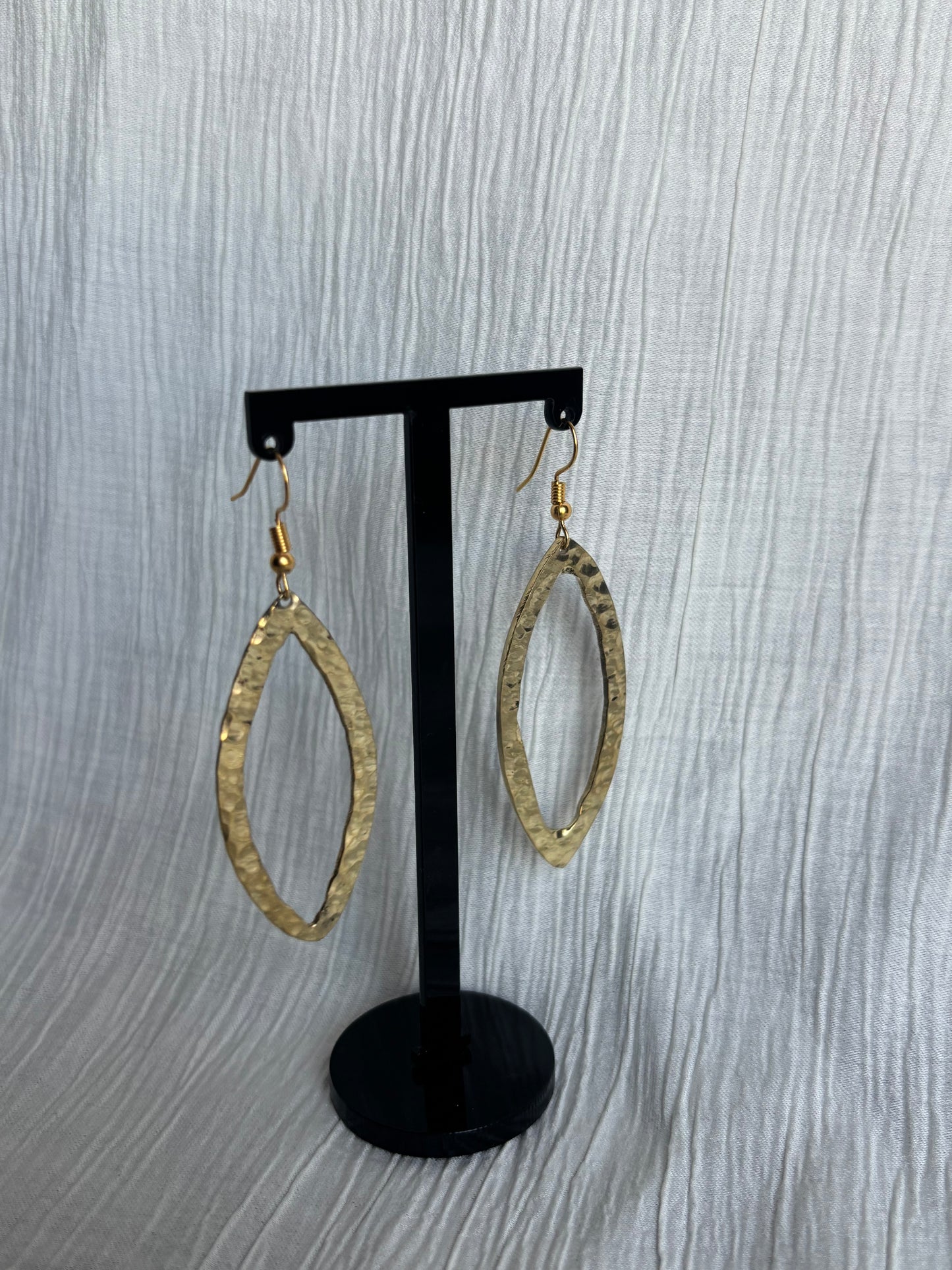 Minimal Hammered Brass Earrings