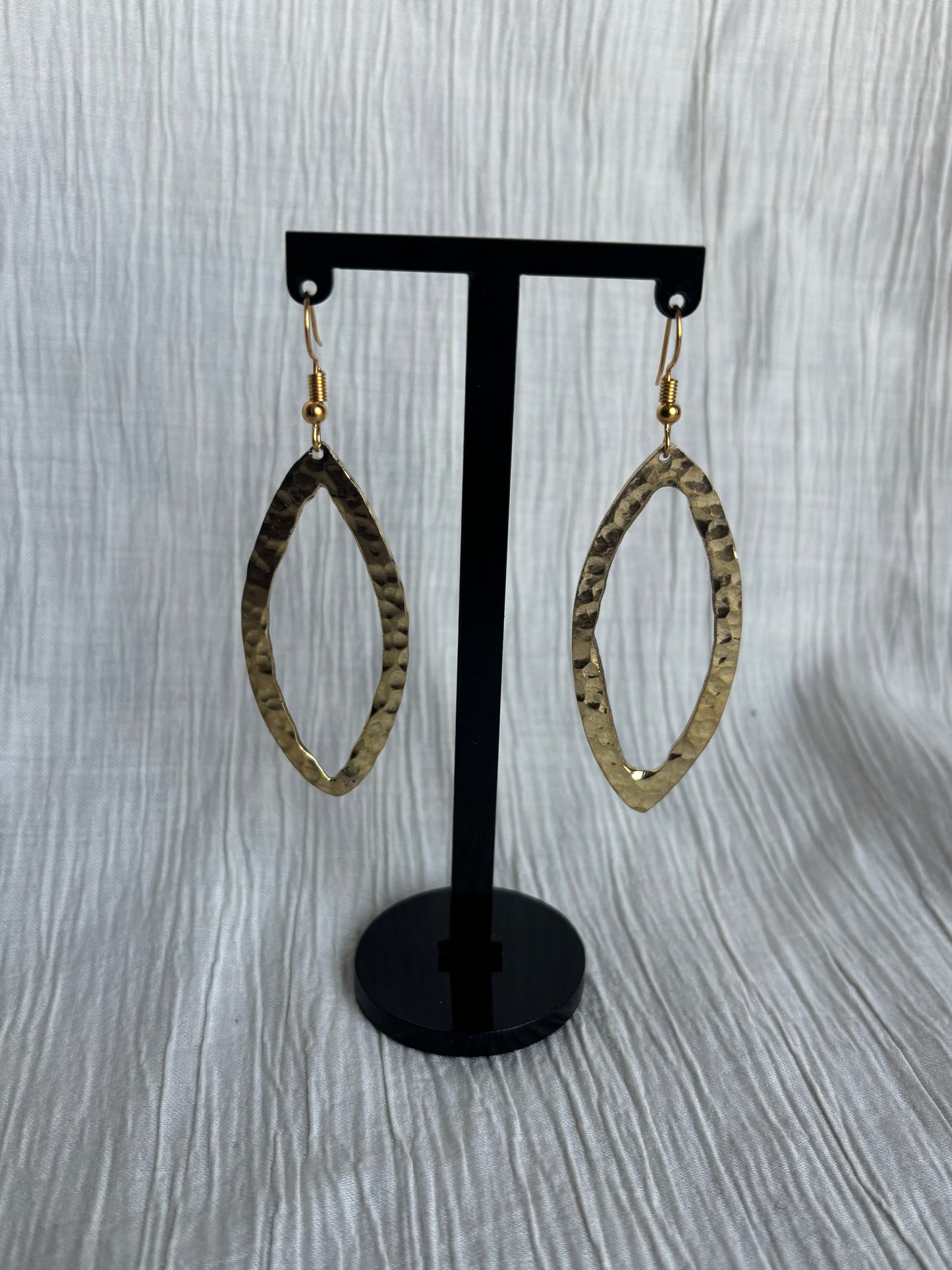 Minimal Hammered Brass Earrings