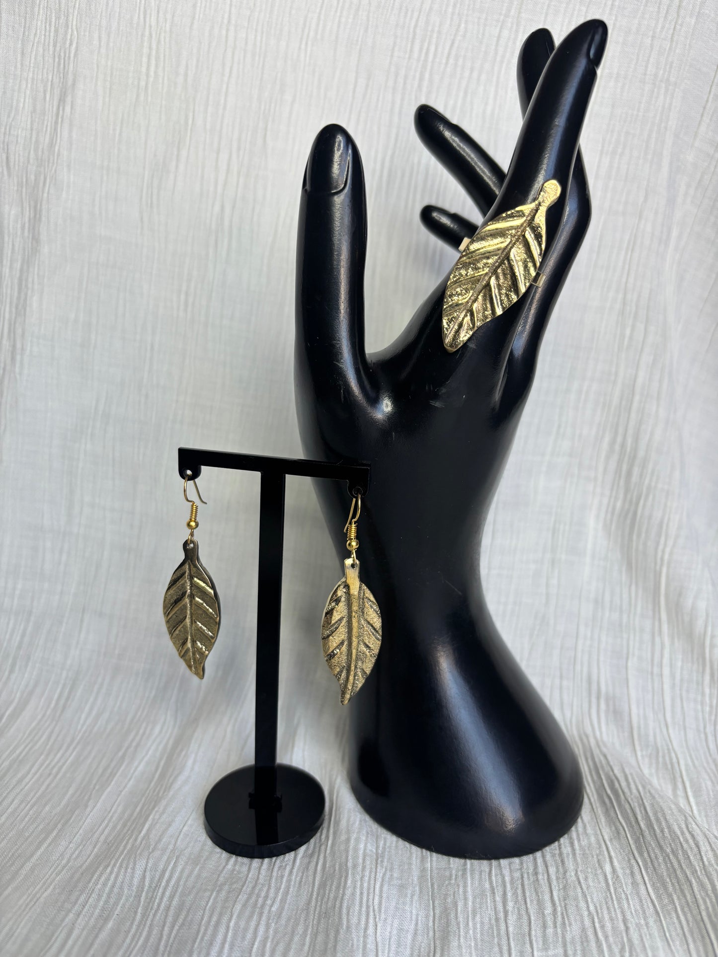 Brass Leaf Earrings