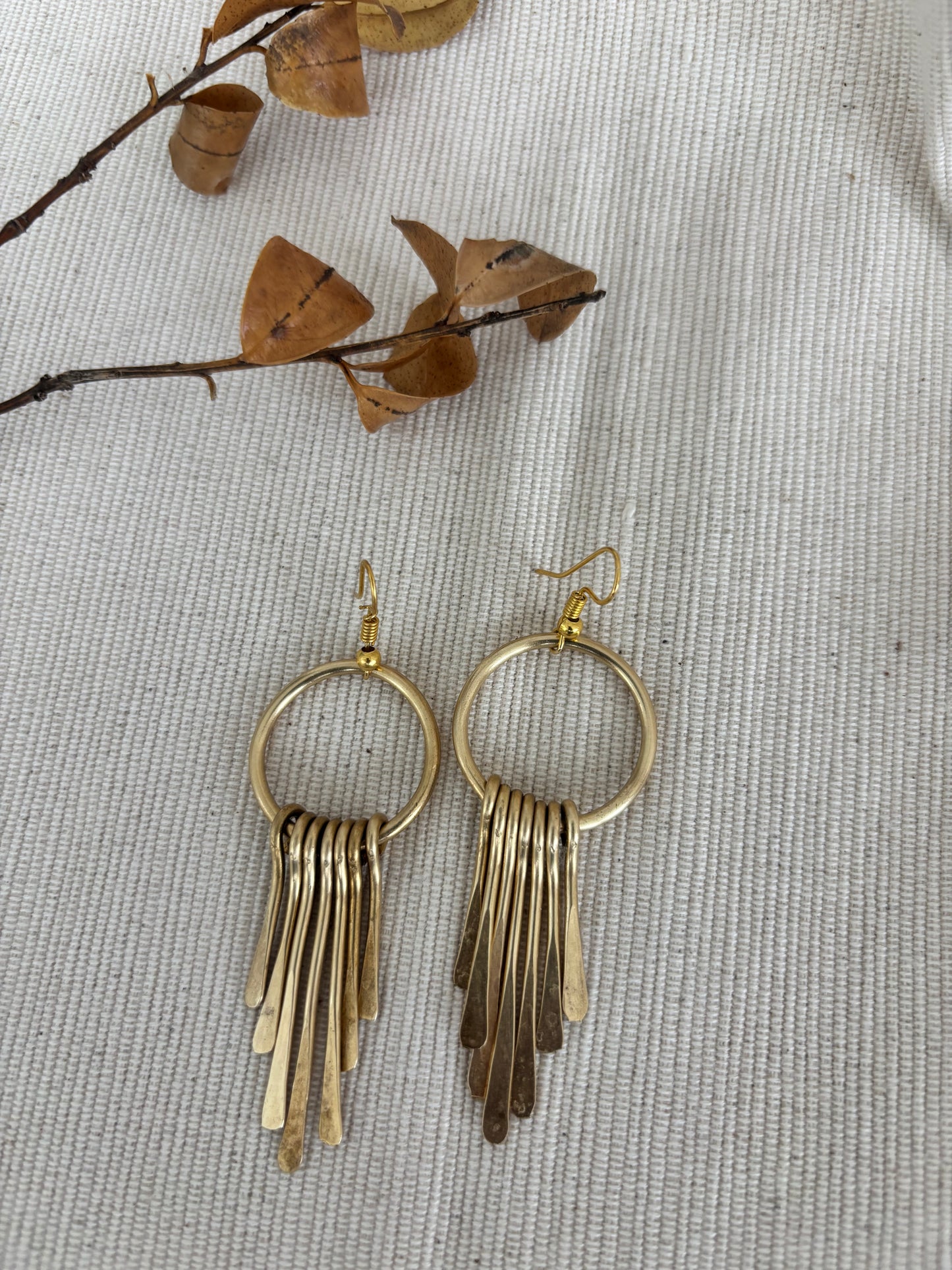 Nguvu Brass Earrings-Large