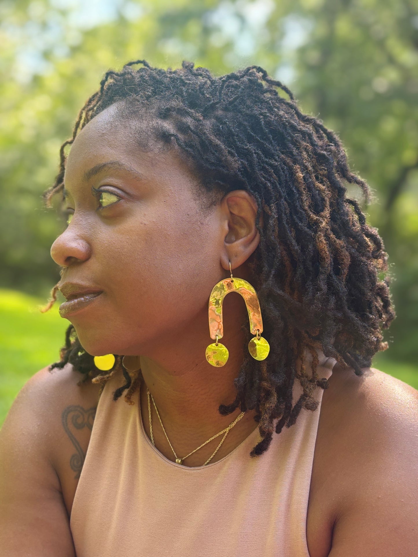 Golden Horizon Brass Earrings