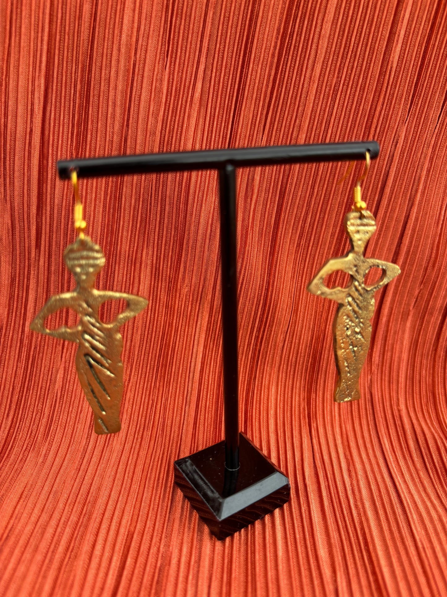 She Who Rises Brass Earrings