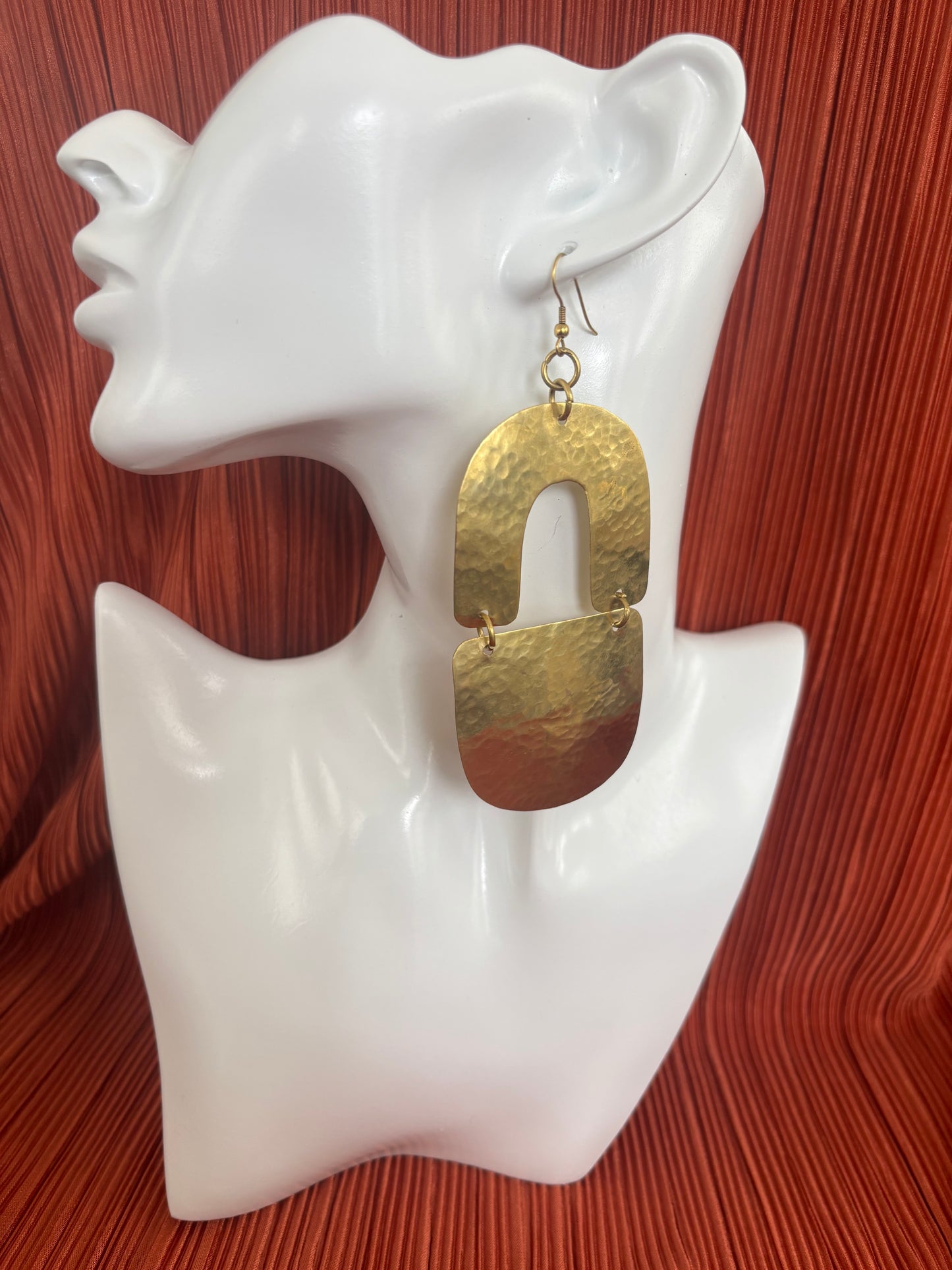 Sun Gate Brass Earrings