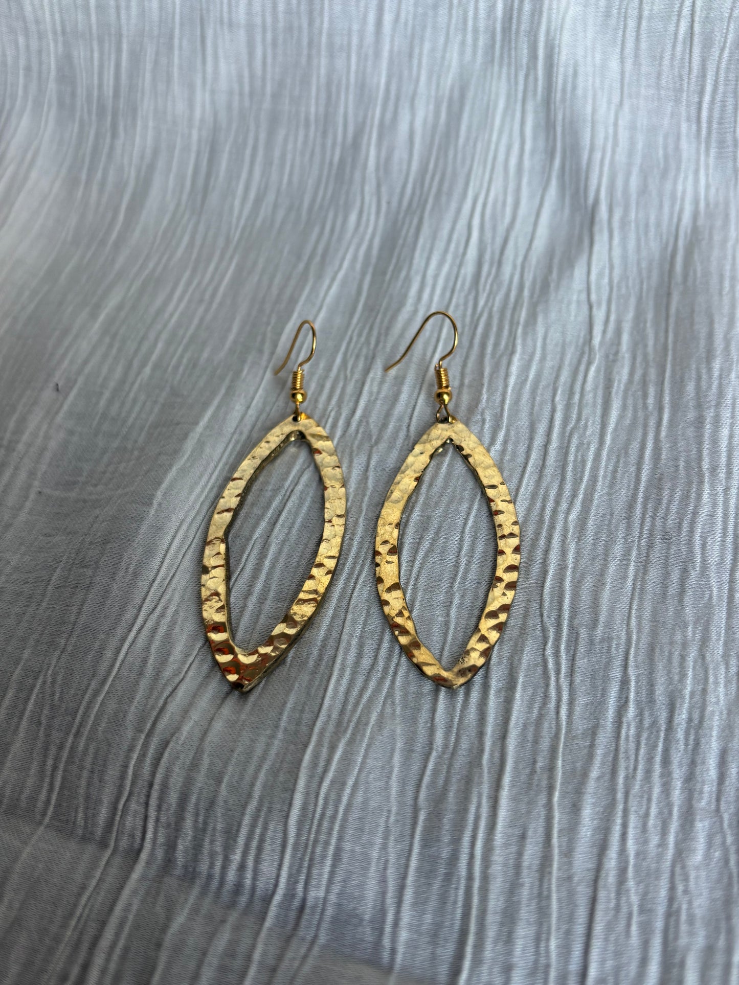 Minimal Hammered Brass Earrings