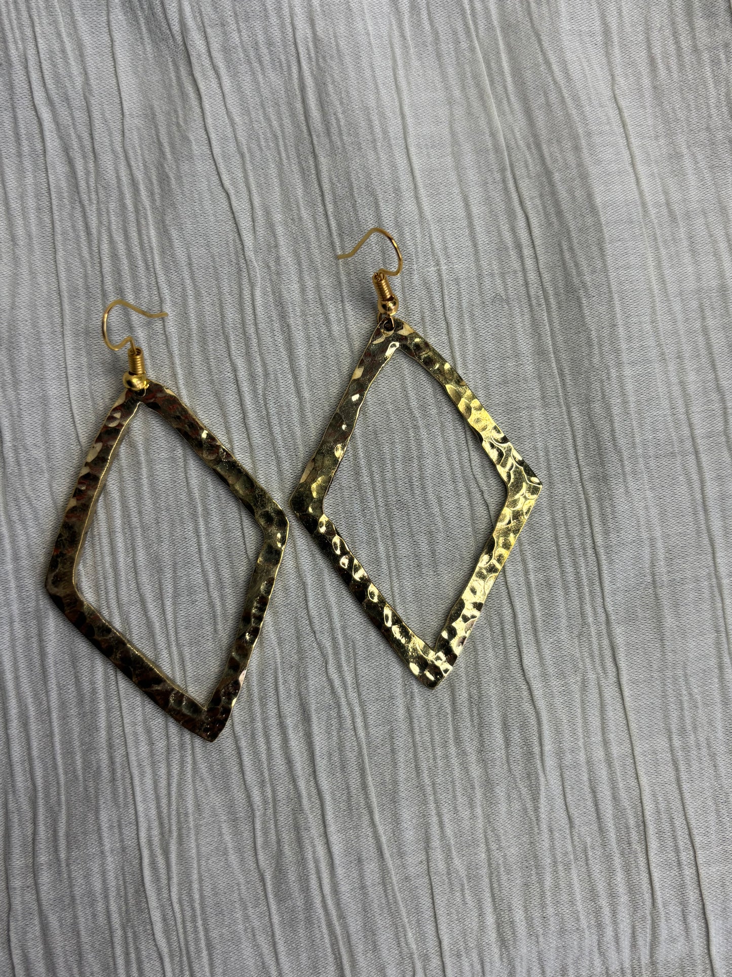 Refined Edge Brass Earrings