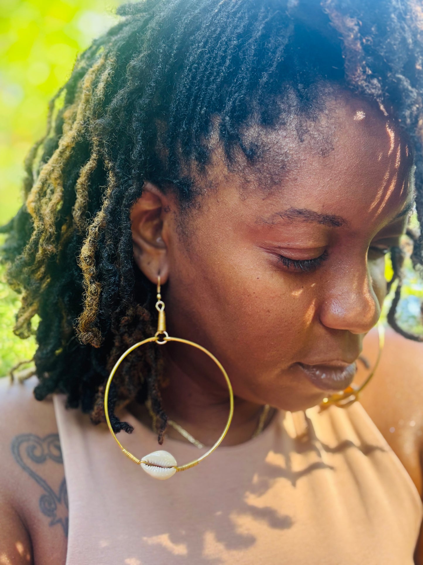Cowrie Circle Hoops