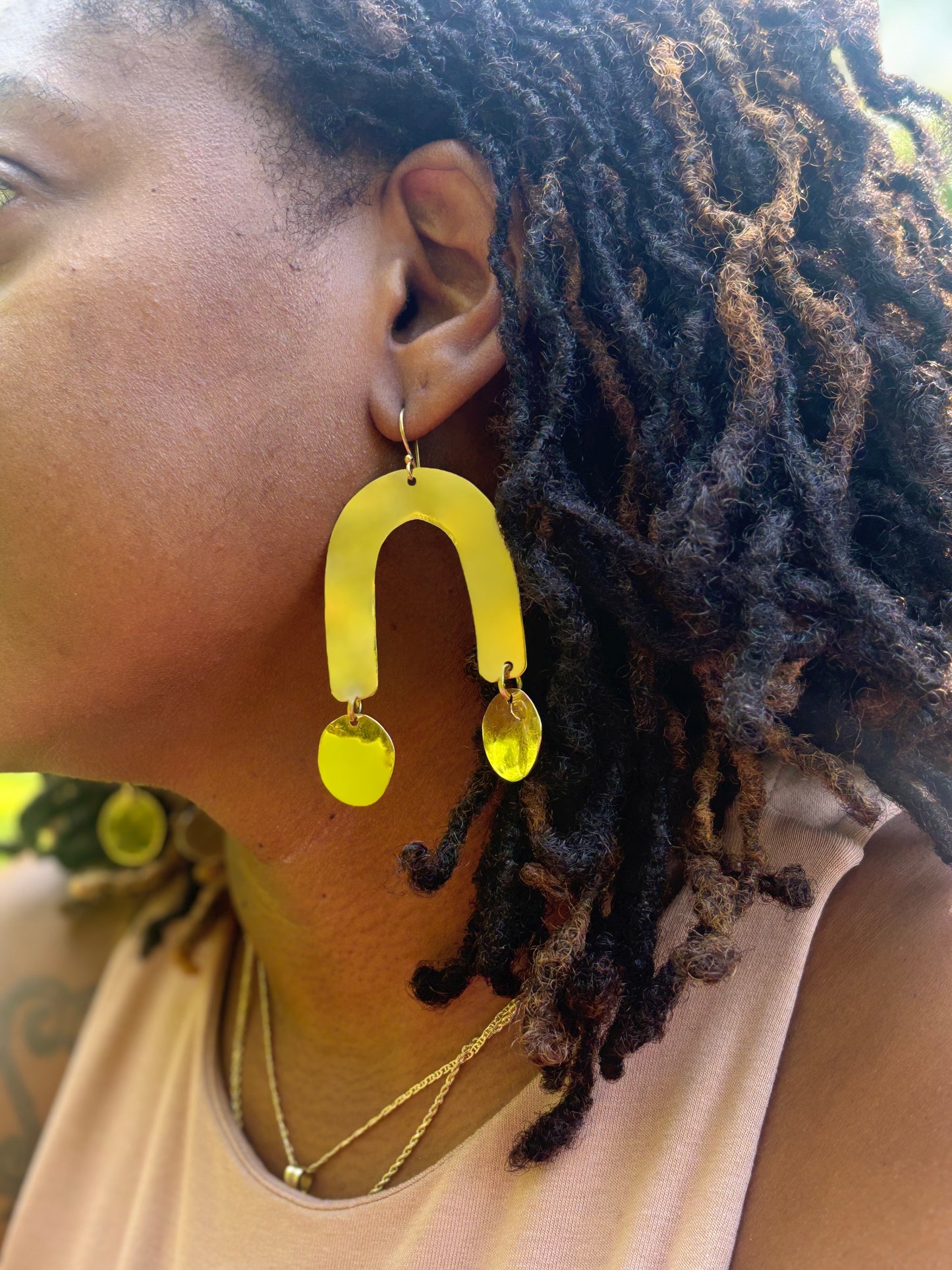 Golden Horizon Brass Earrings
