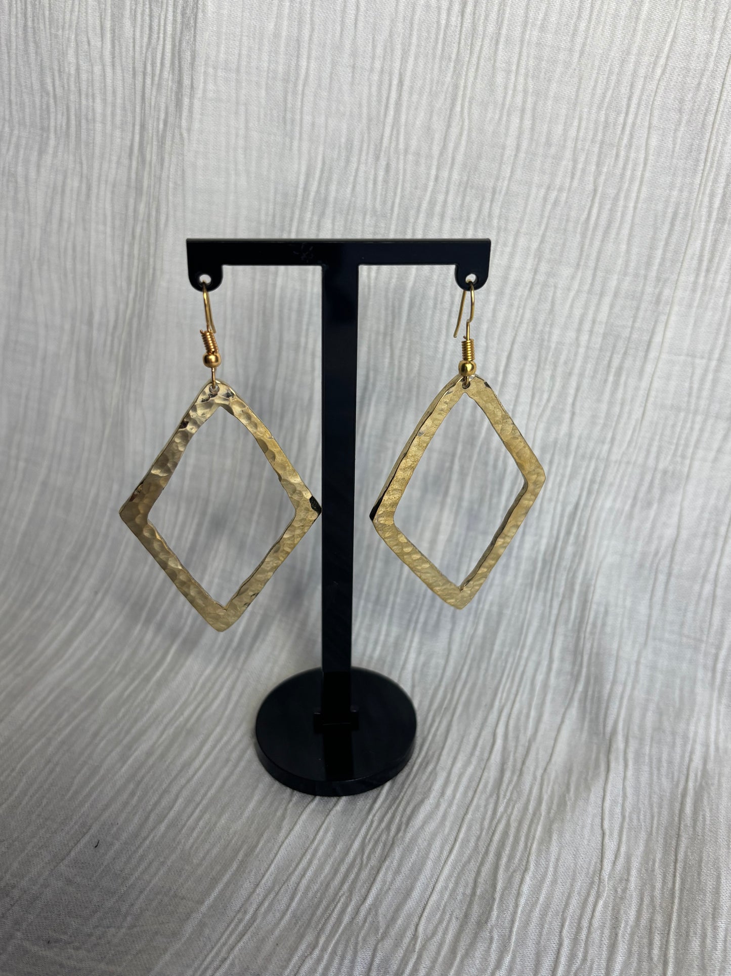 Refined Edge Brass Earrings