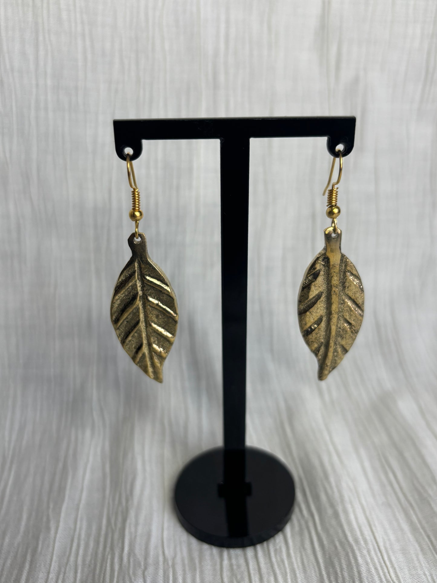 Brass Leaf Earrings