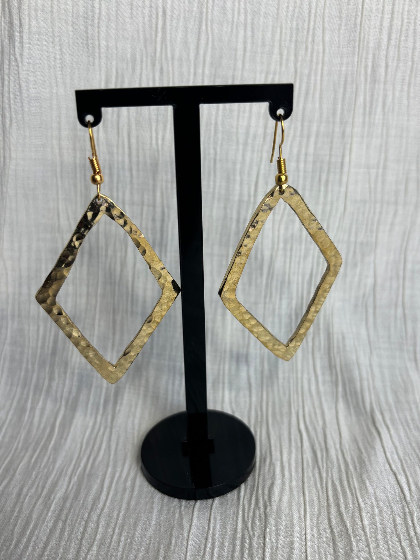 Refined Edge Brass Earrings