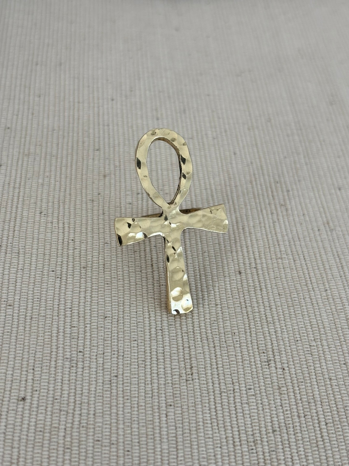 The Hammered Ankh Ring