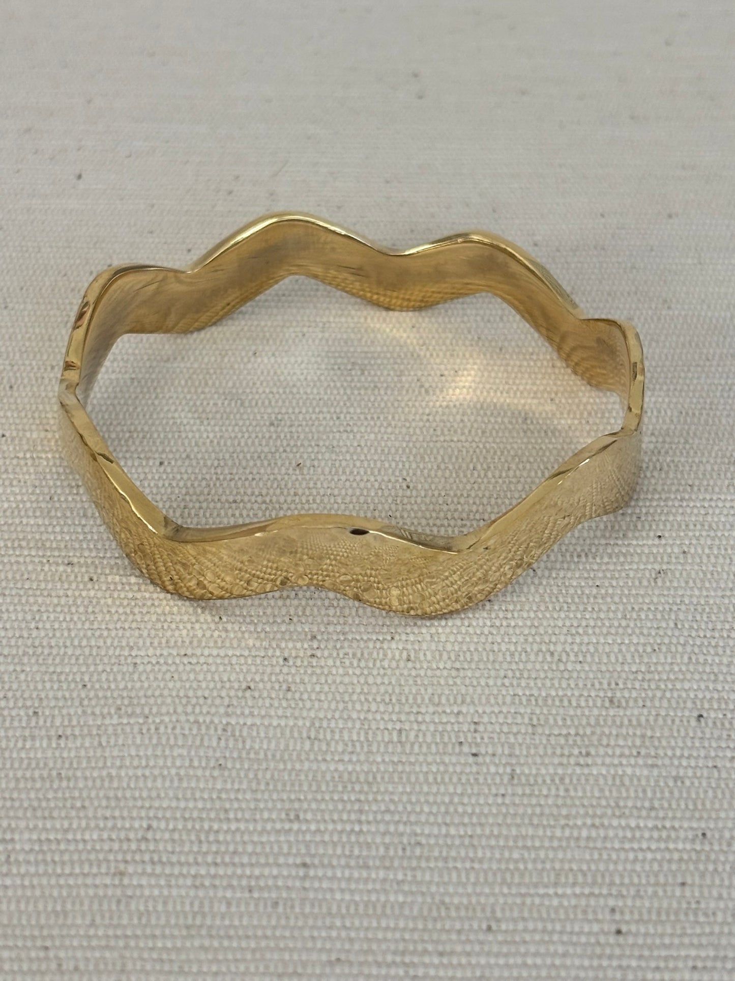 Wavy Unisex Brass Bracelet