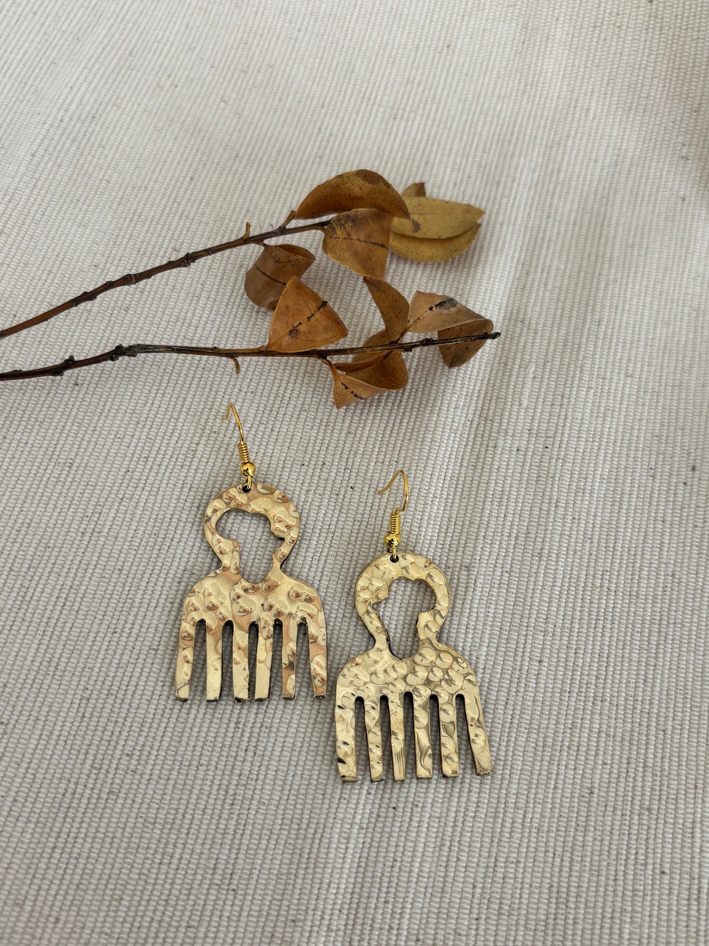 Brass Comb Earrings