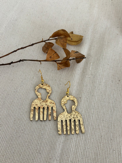 Brass Comb Earrings