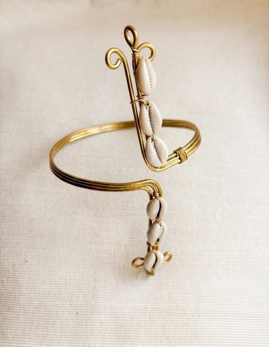 Serengeti Swirl Cowrie Arm Cuff