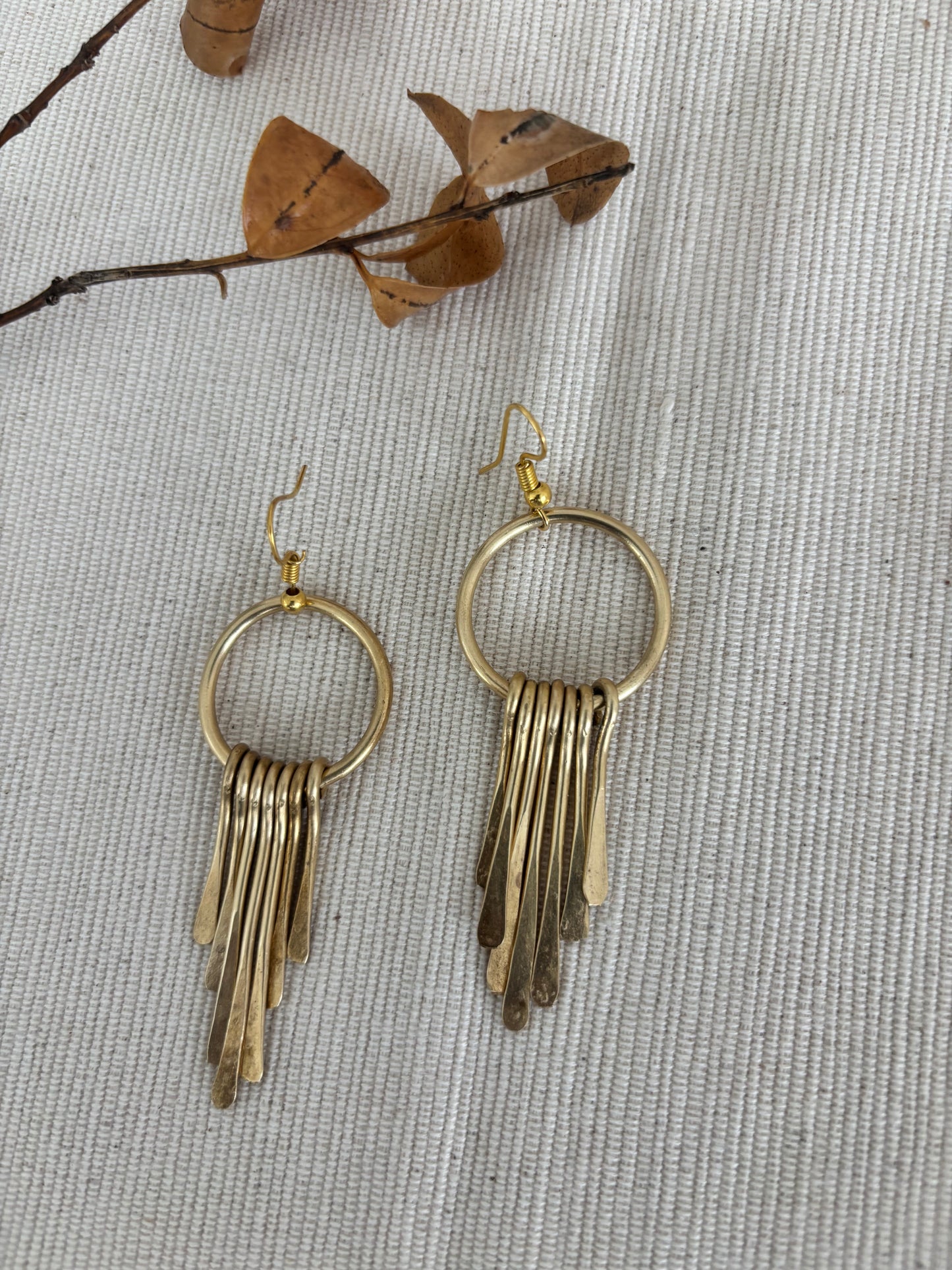 Nguvu Brass Earrings-Large