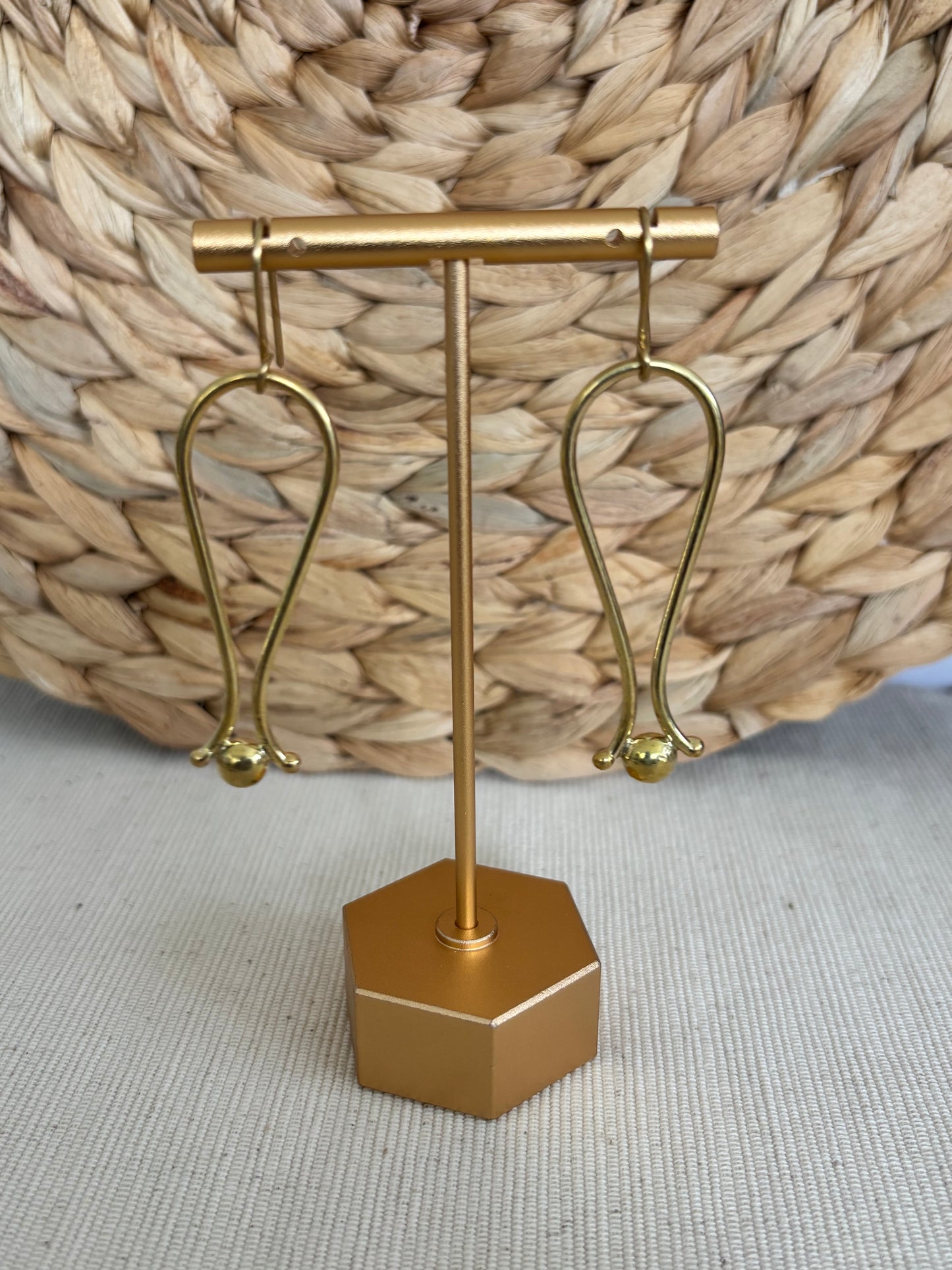 Nia Brass Drop Earrings