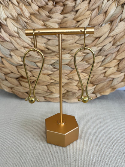 Nia Brass Drop Earrings