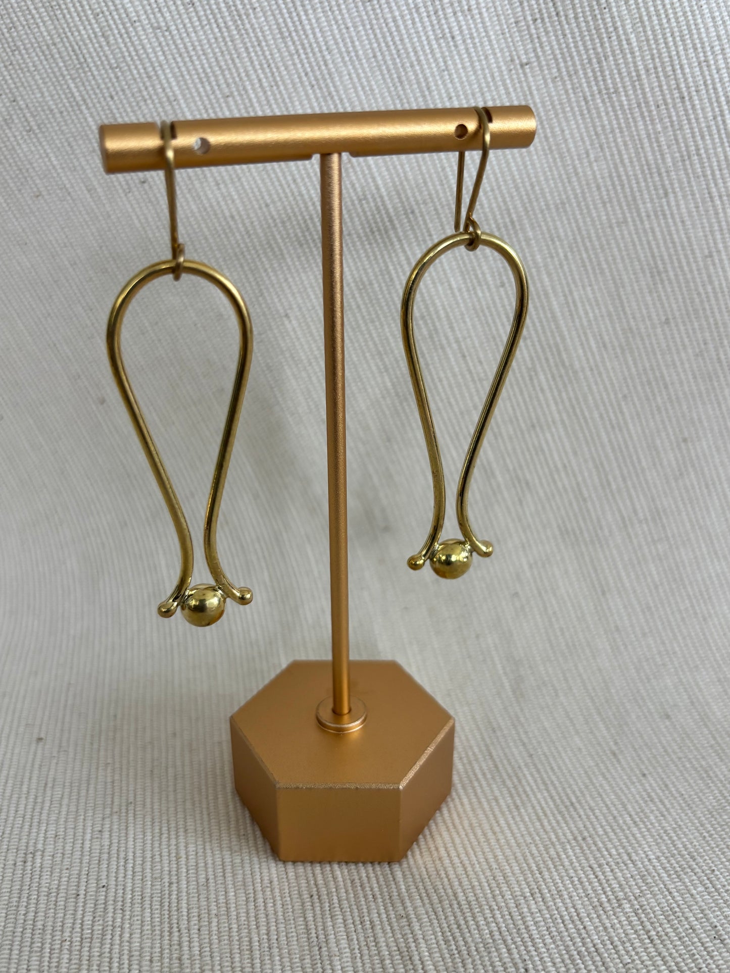 Nia Brass Drop Earrings