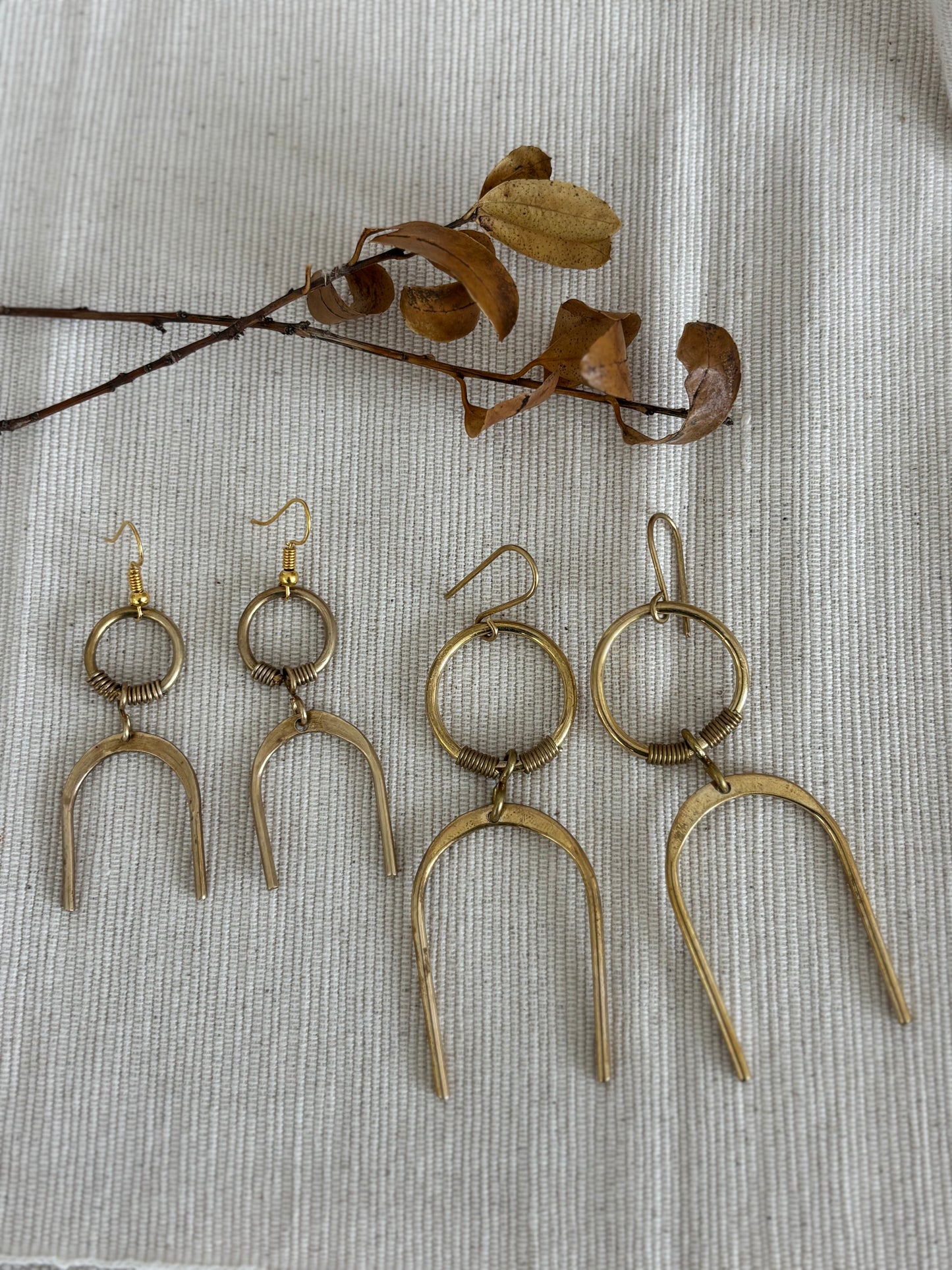 Upinde Brass Earrings-Large