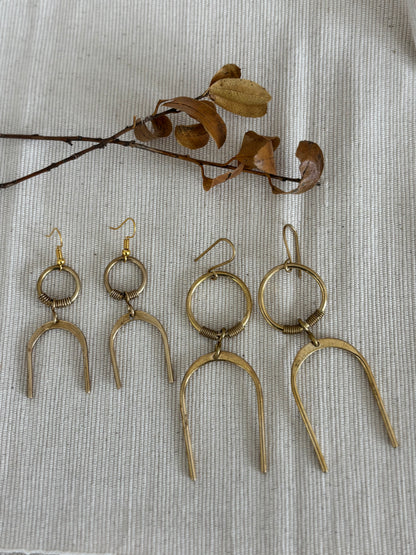 Upinde Brass Earrings-Large