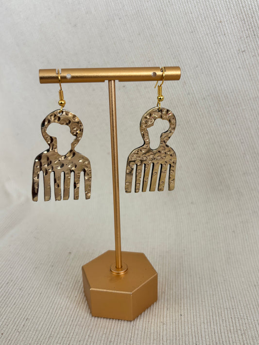 Brass Comb Earrings