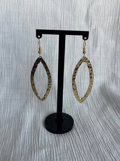 Minimal Hammered Brass Earrings