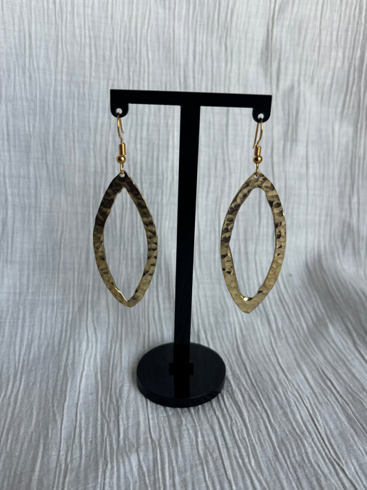 Minimal Hammered Brass Earrings