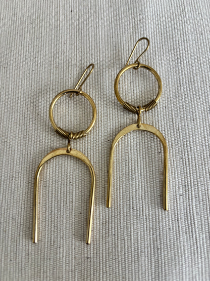 Upinde Brass Earrings-Large