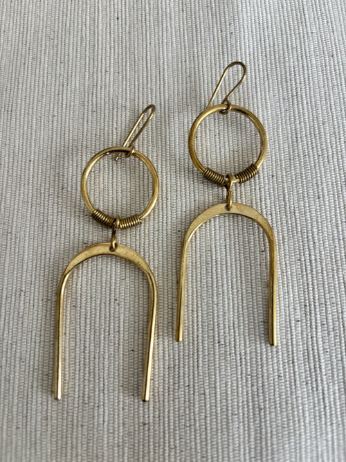 Upinde Brass Earrings-Large