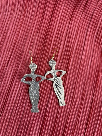 She Who Rises Brass Earrings