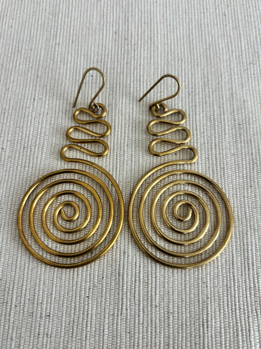 Malkia Spiral Statement Earrings- Large