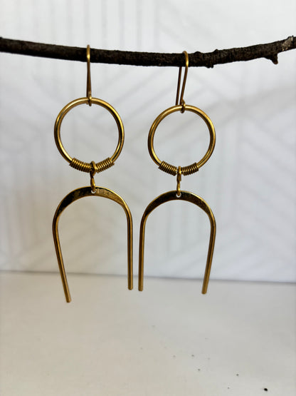 Upinde Brass Earrings-Large