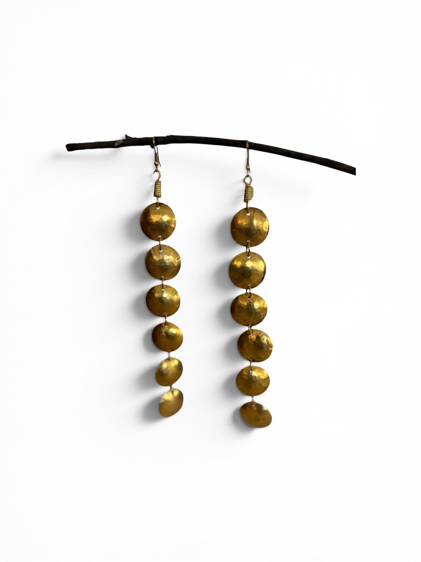 Circulo Brass Drop Earrings