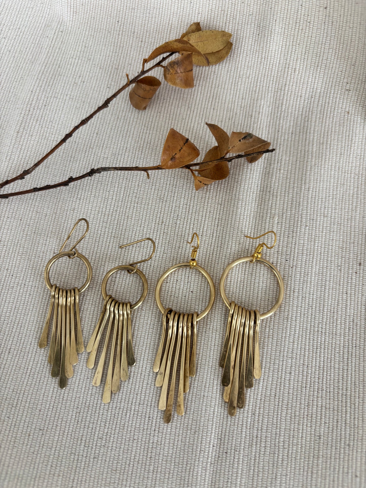Nguvu Brass Earrings-Large