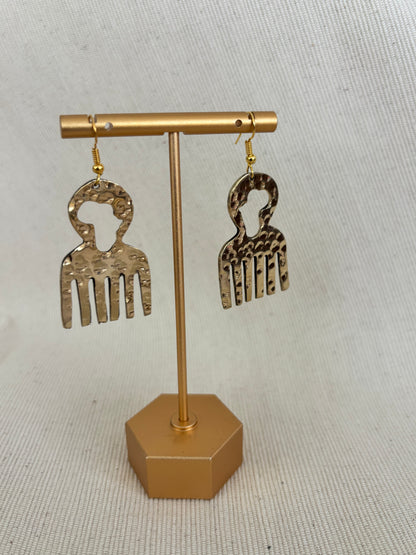 Brass Comb Earrings
