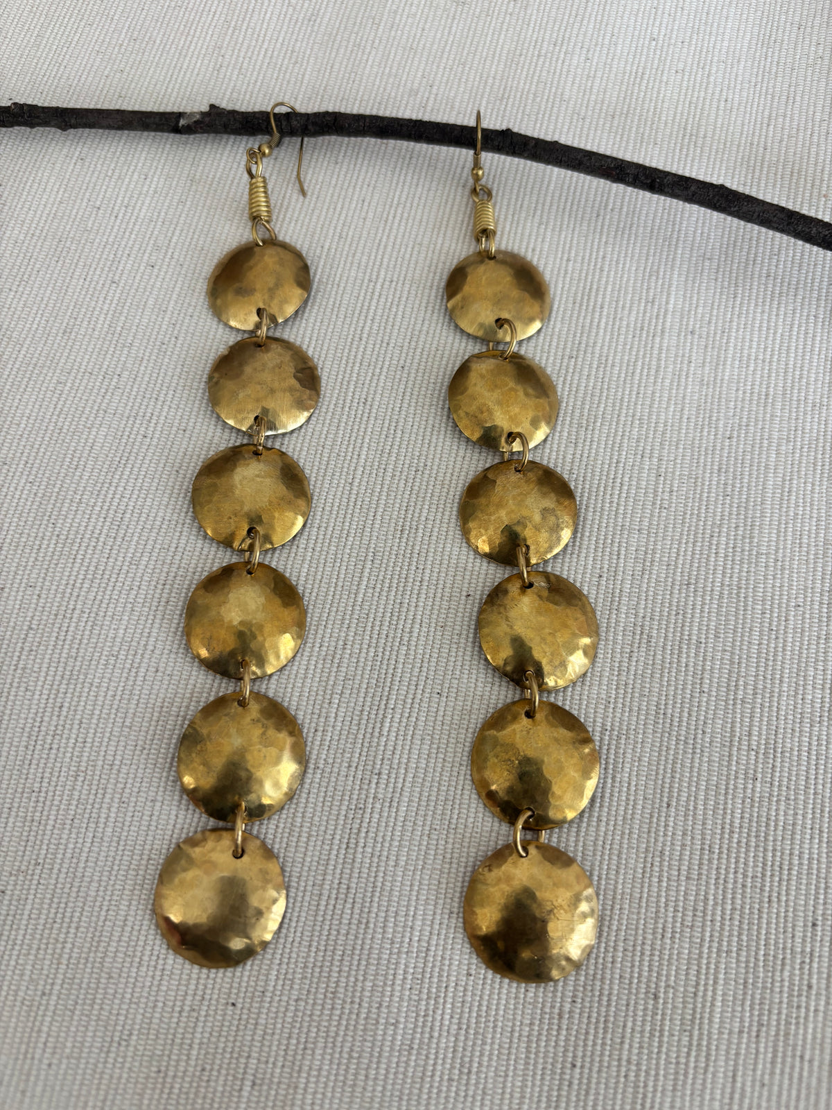 Circulo Brass Drop Earrings
