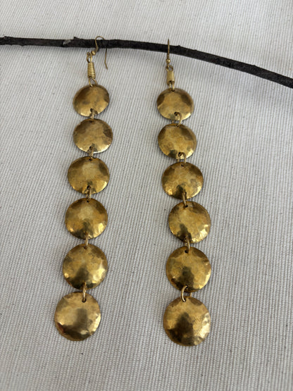 Circulo Brass Drop Earrings