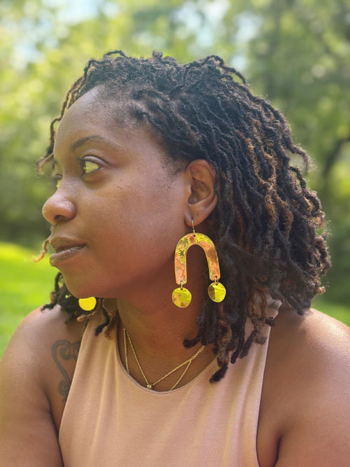 Golden Horizon Brass Earrings