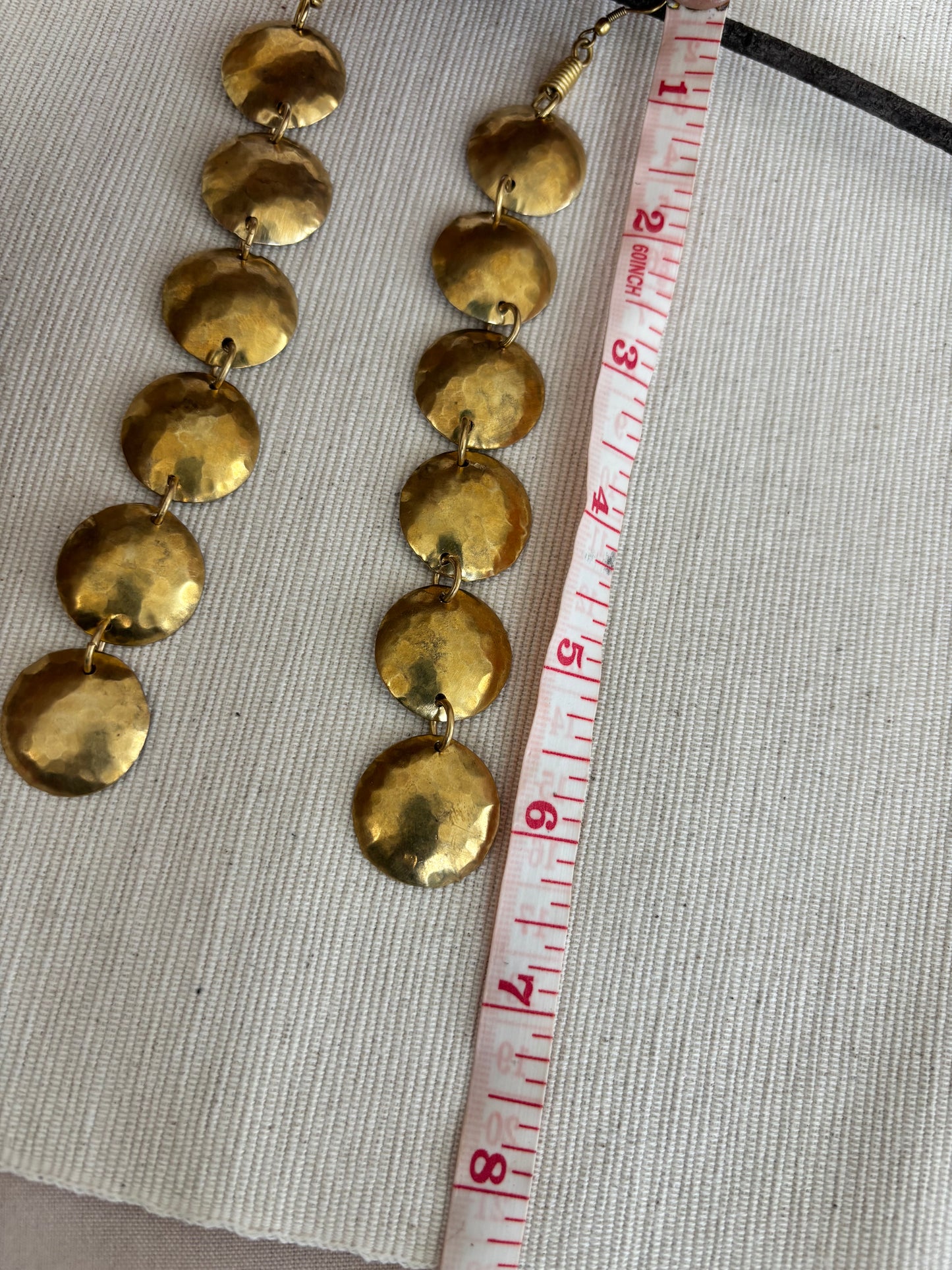 Circulo Brass Drop Earrings