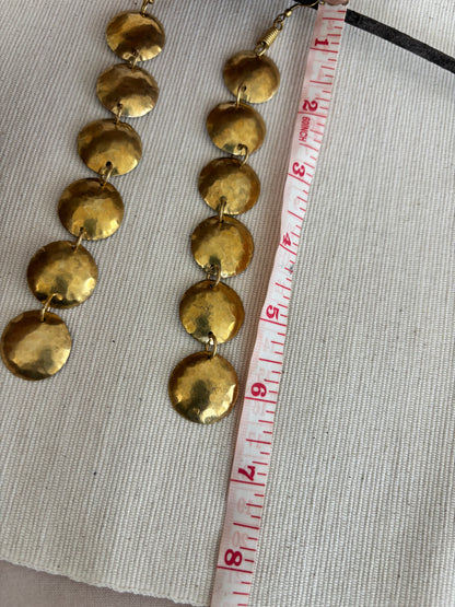 Circulo Brass Drop Earrings