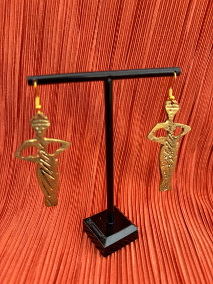 She Who Rises Brass Earrings