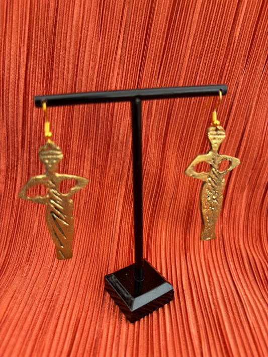 She Who Rises Brass Earrings