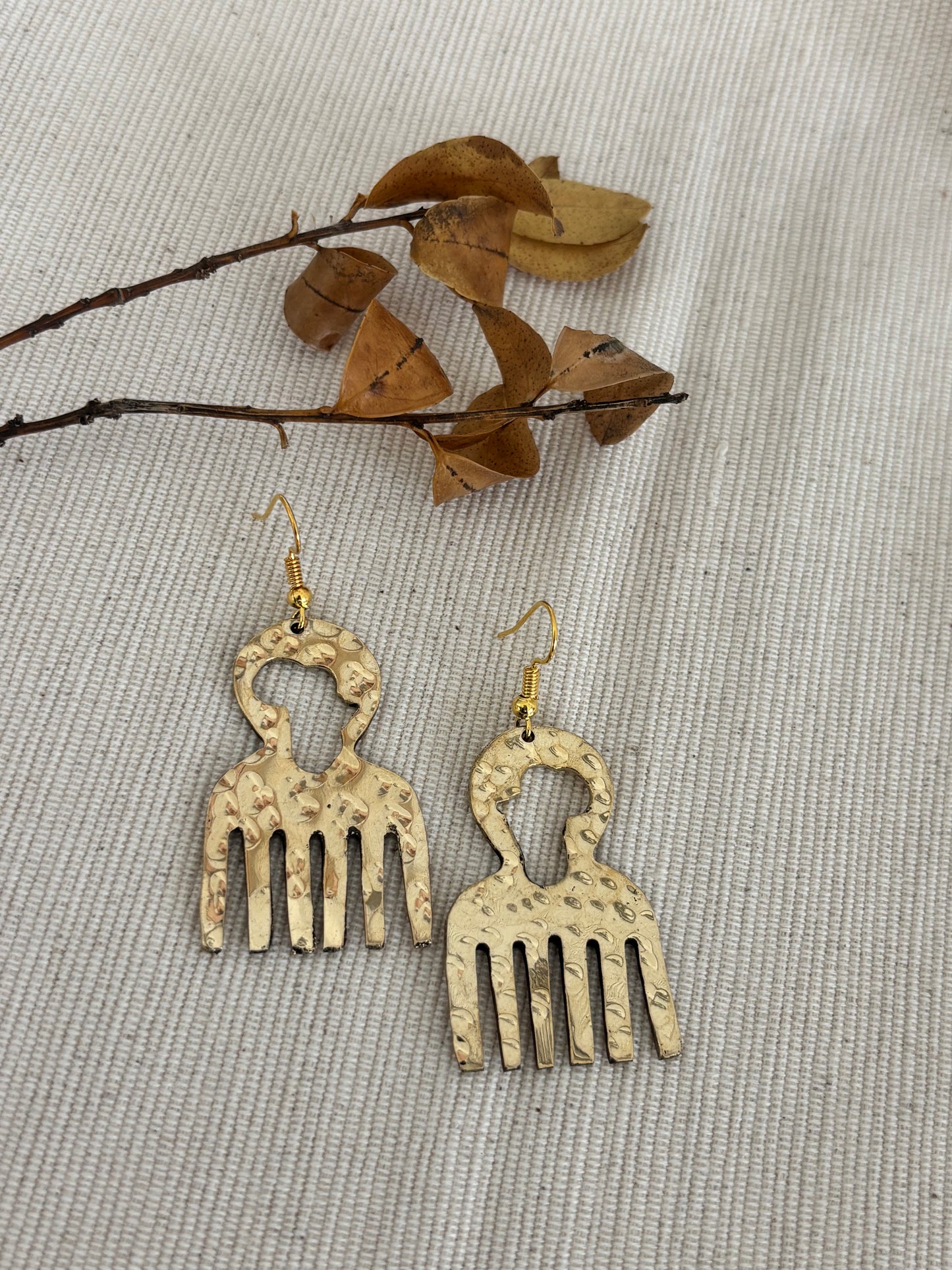 Brass Comb Earrings
