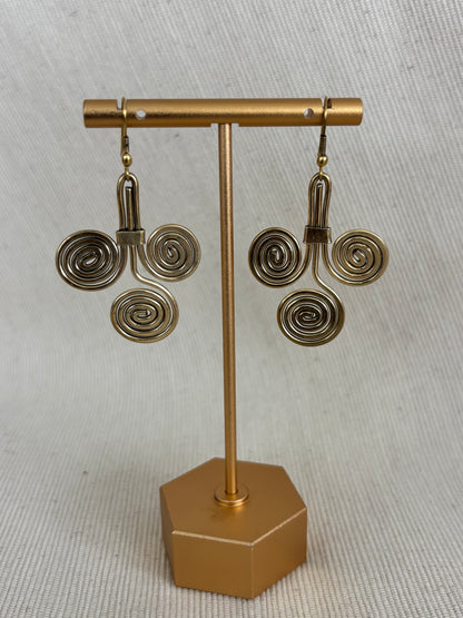 Golden Spiral Brass Earrings