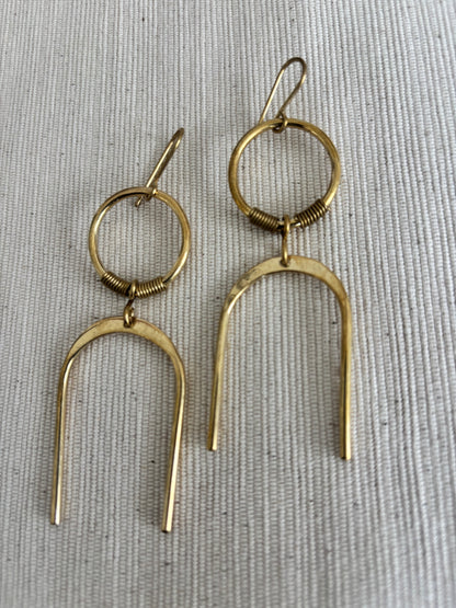 Upinde Brass Earrings-Large