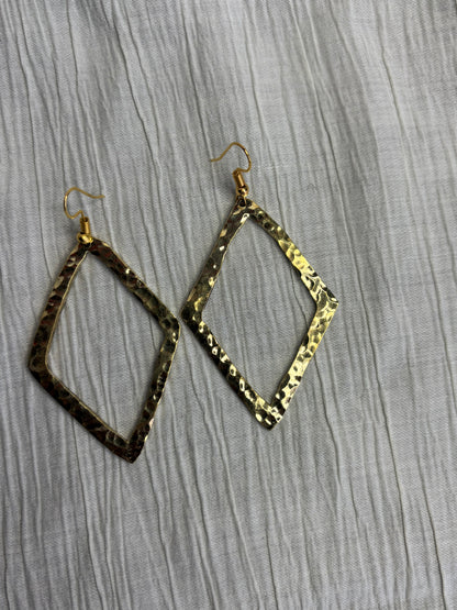Refined Edge Brass Earrings