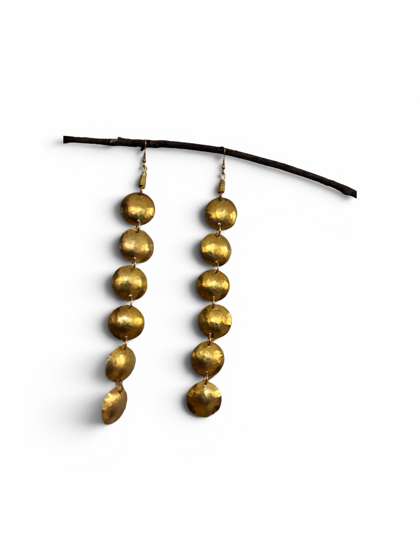 Circulo Brass Drop Earrings