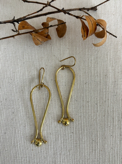 Nia Brass Drop Earrings
